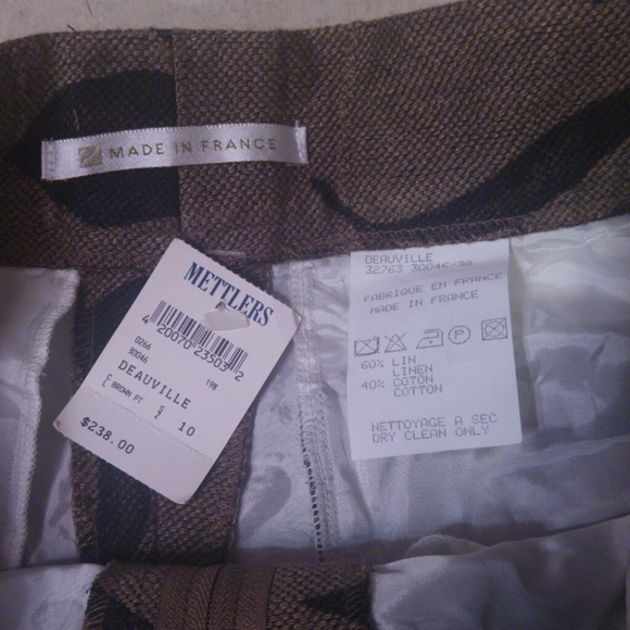 Bernard Zins brown and black leaf pattern shorts - Picture 3 of 5